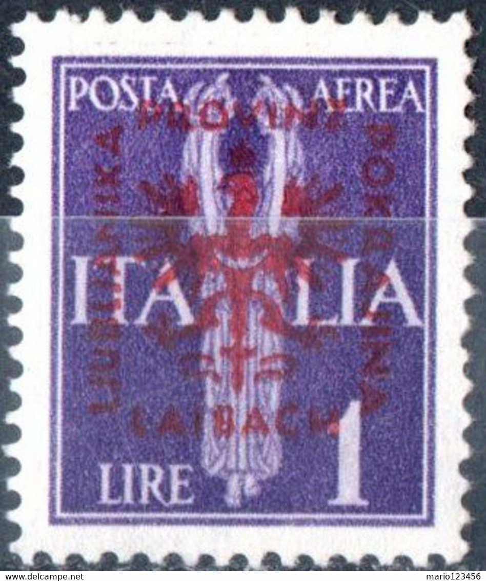 ITALIA, ITALY, LUBIANA, OCCUPAZIONE TEDESCA, POSTA AEREA, AIRMAIL, 1944, 1 L., NUOVO (MLH*) Mi:DE-LA 24,Scott:YU-LU NC14 - Occup. Tedesca: Lubiana