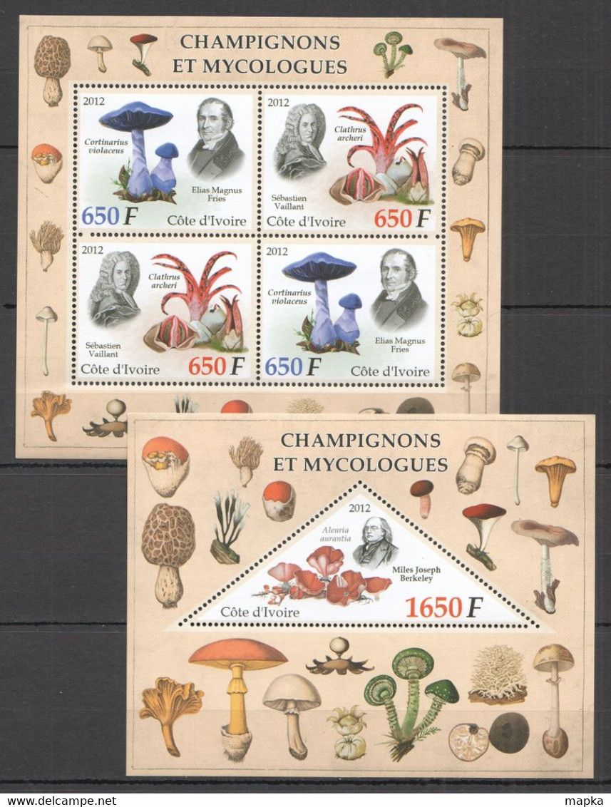 PE899 2012 MUSHROOMS & MYCOLOGISTS NATURE FLORA CHAMPIGNONS KB+BL MNH - Paddestoelen