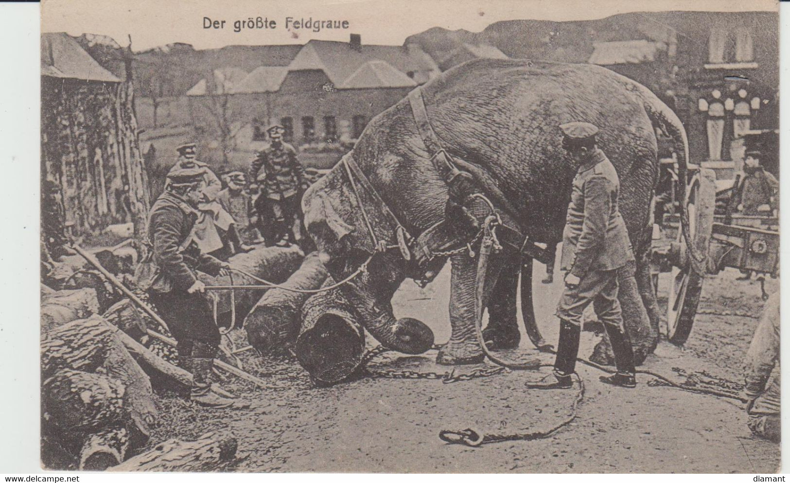 Der GröBte Feldgraue - "Le Plus Grand Gris Des Champs" Carte Allemande éditée à METZ En 1914 - Eléphant Au Travail BE - Metz Campagne