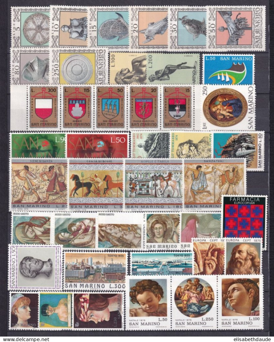 SAN MARINO - ANNEES COMPLETES 1974 + 1975 ** MNH - COTE YVERT = 22.25 EUR - Annate Complete