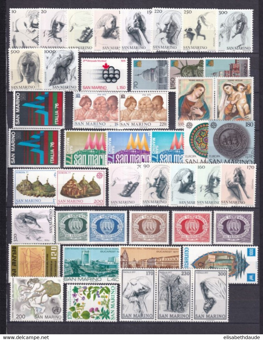 SAN MARINO - ANNEES COMPLETES 1976 + 1977 ** MNH (923/24 OBLITERES) - COTE YVERT = 29 EUR - Annate Complete