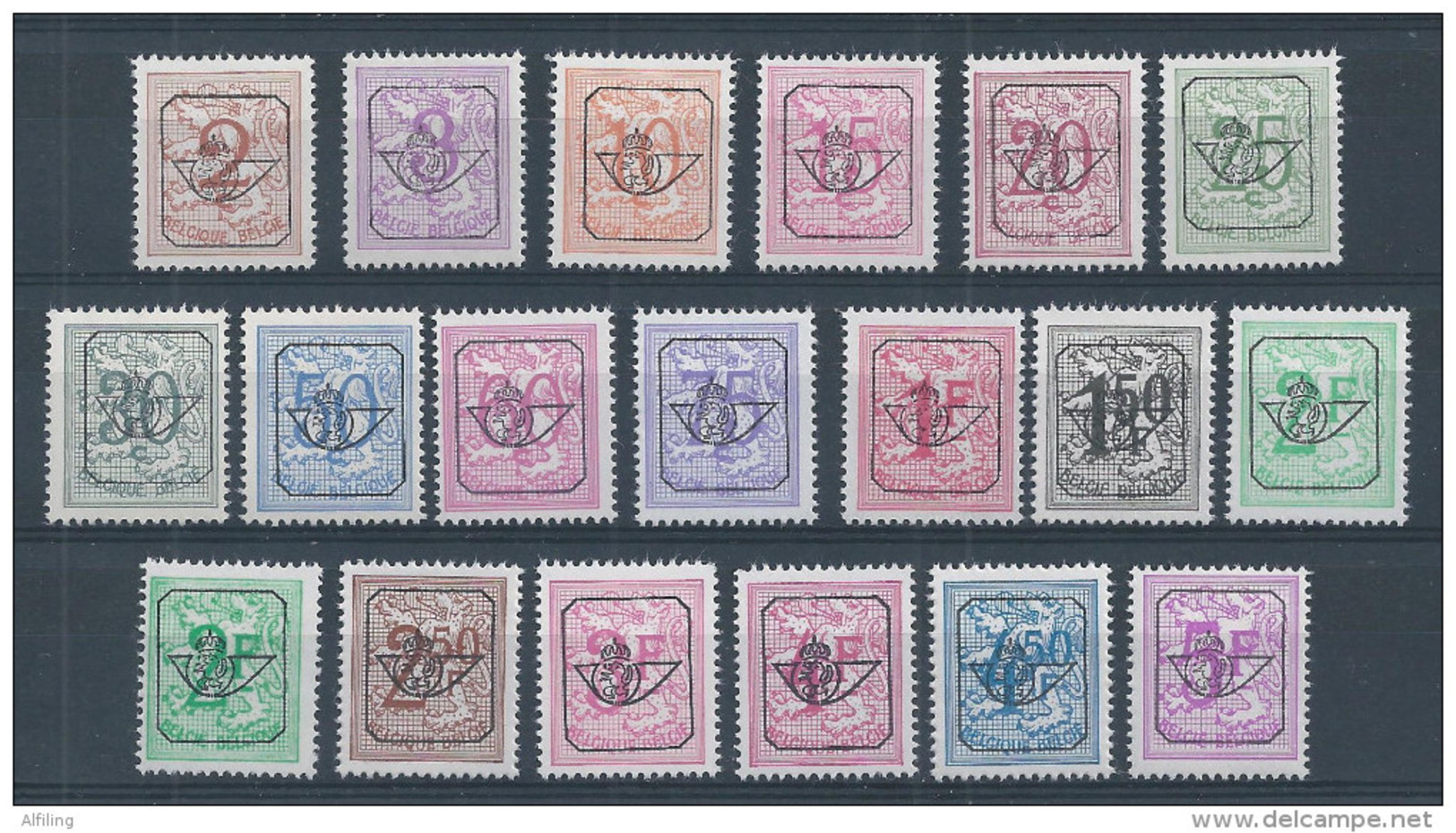 PRE 60 (780-98) **    Les 19 Valeurs - Typos 1951-80 (Chiffre Sur Lion)