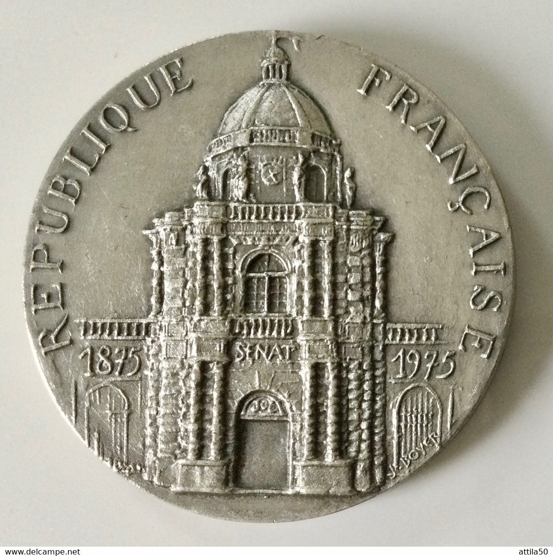 France- Republique Francaise Senat- Medal 1 Argent 1975 - Graveur: J. Boyer- Gr.77 Diam. 49,5 Mm. - Monétaires / De Nécessité