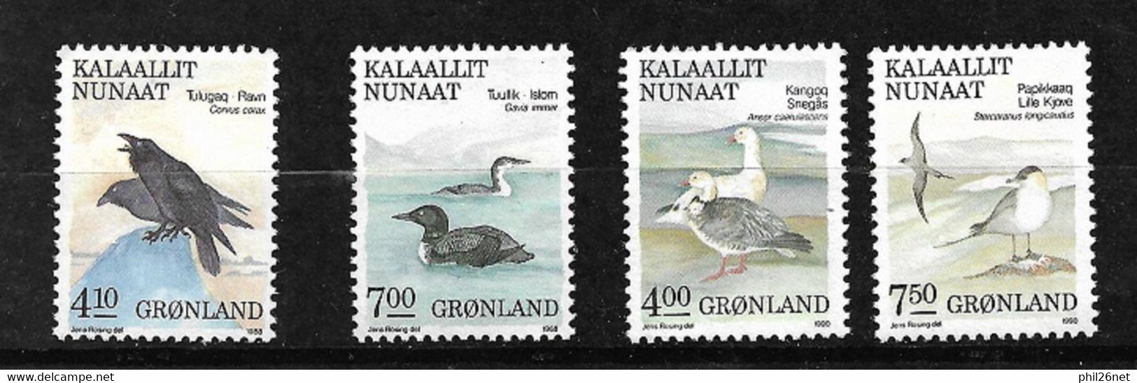 Groenland N°  170; 171; 187 Et 188  Oiseaux  Neufs ( * )   B/TB    Voir  Scans    - Nuevos