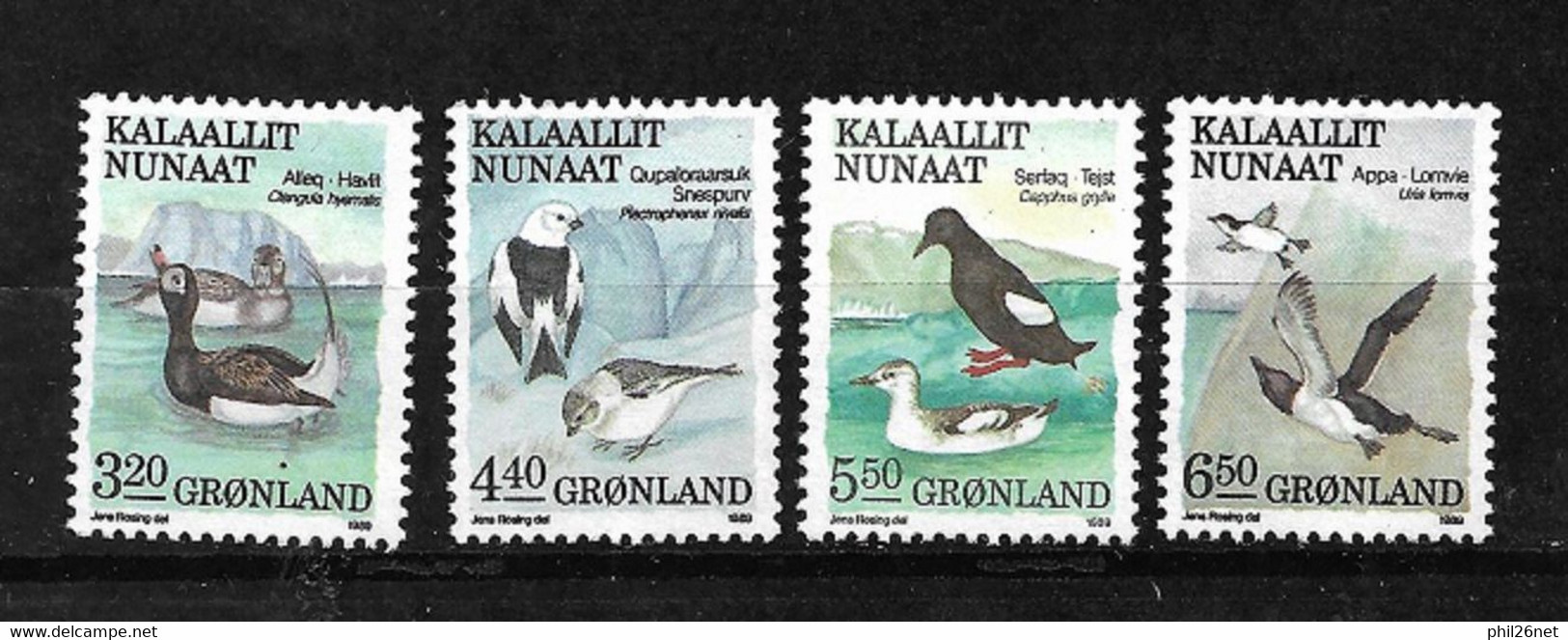 Groenland N°  179  à 182   Oiseaux Neufs  ( * )   B/TB    Voir  Scans    - Ongebruikt