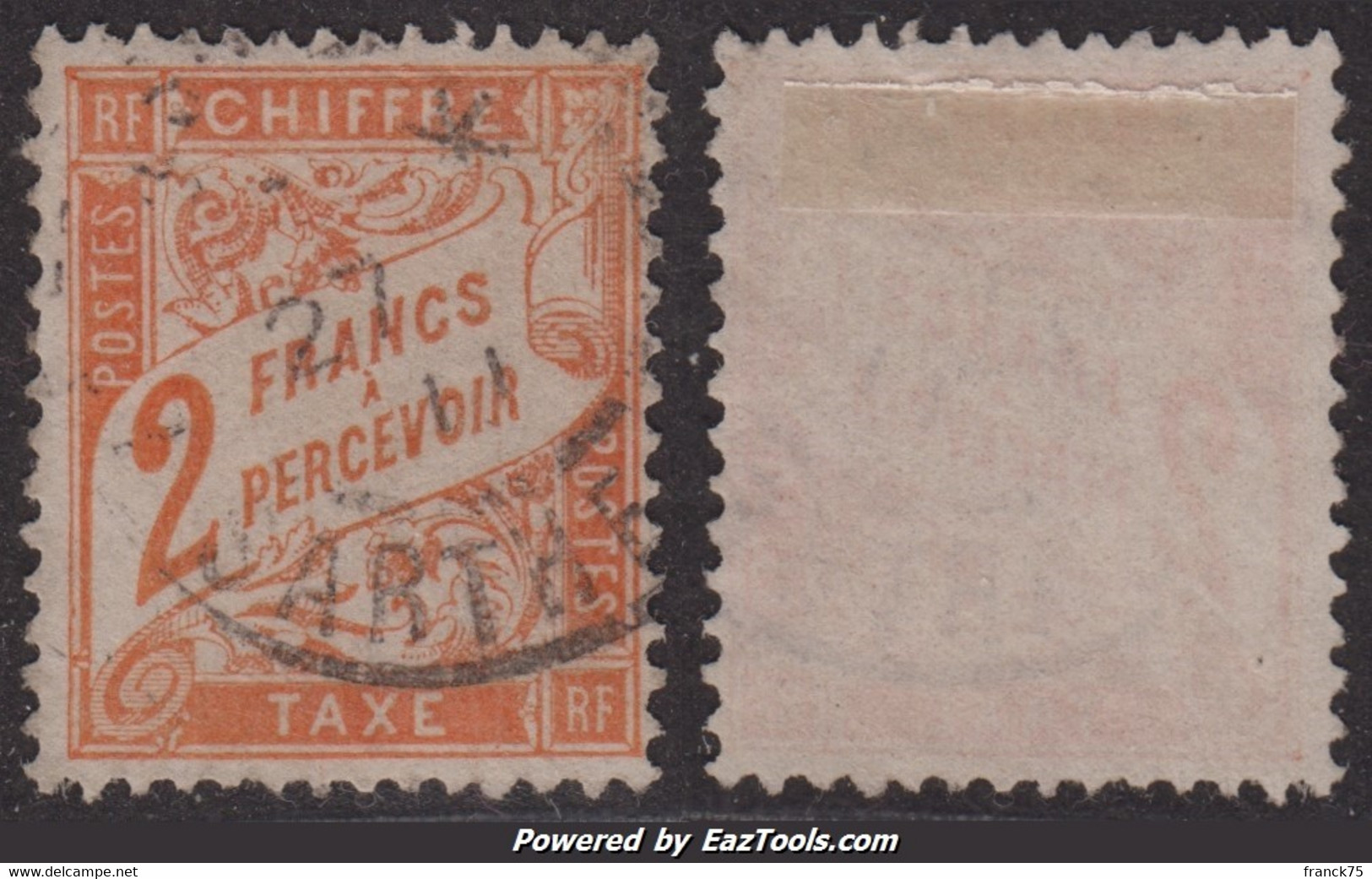 2Fr Orange Oblitéré TB (Y&T N° 41, Cote: 75€ ) - 1859-1959 Used