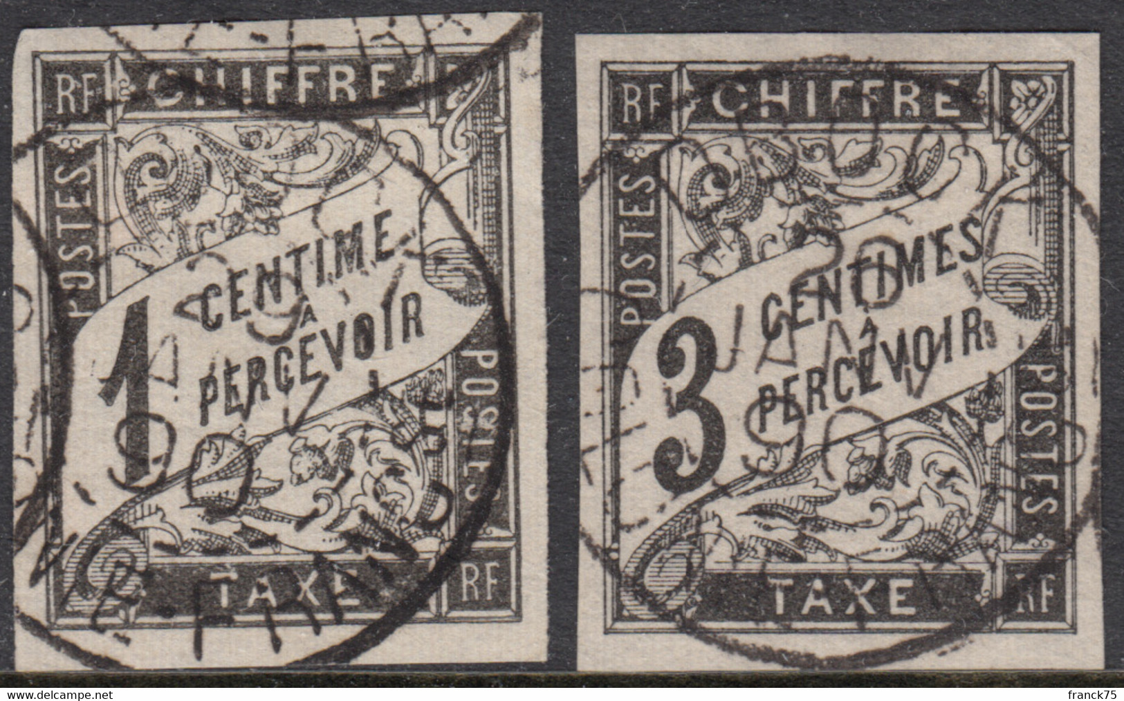 1c Et 3c Taxe Oblitérés OBOCK (cote Dallay 100€) - Used Stamps