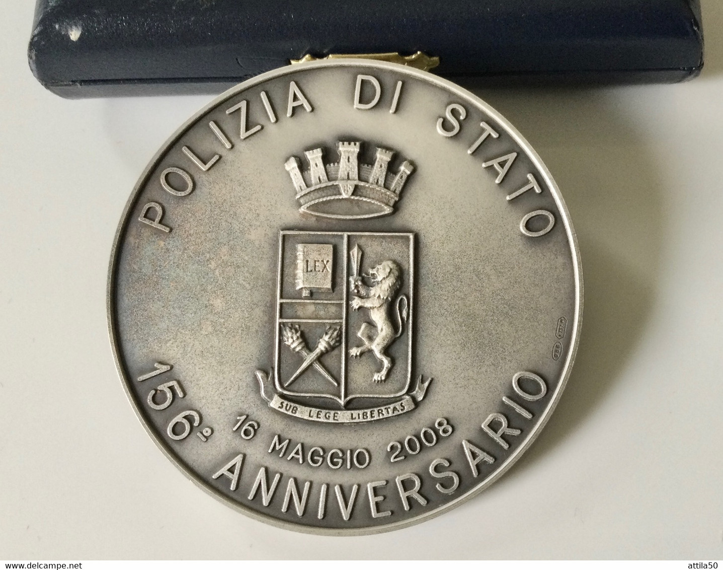 Italia- Festa Della Polizia Di Stato - 156 Anniversario - Anno 2008 - Medaglia D’argento Gr.77,5 Diam. 60 Mm. - Notgeld