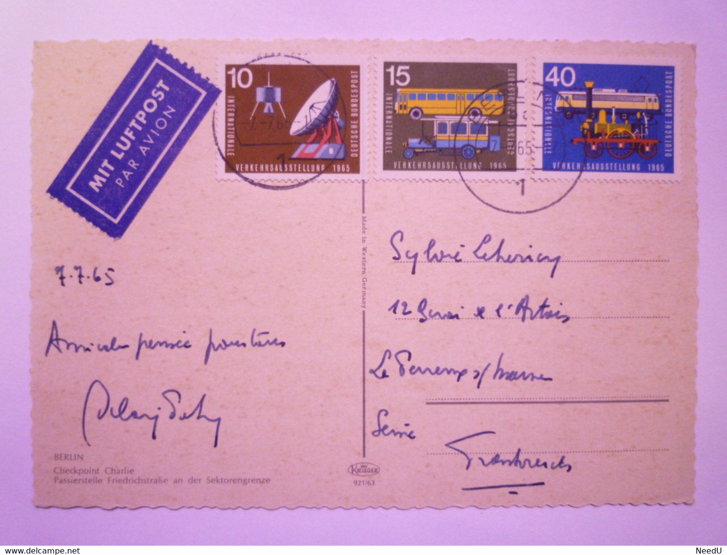 GP 2021 - 243  AUTOGRAPHE D'Alain POHER Président Du Sénat Sur Carte Postale  1965  XXX - Andere & Zonder Classificatie