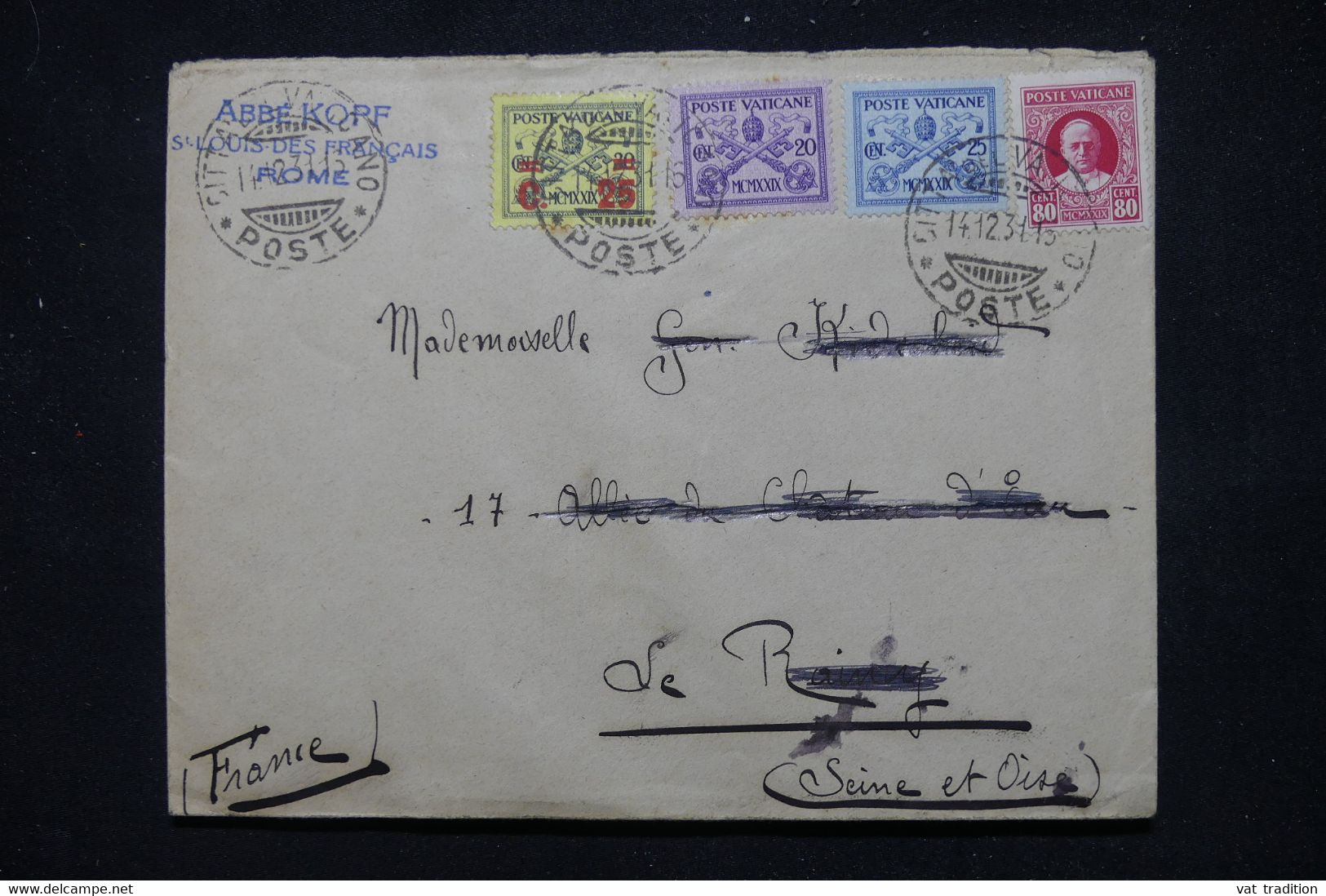 VATICAN - Enveloppe Pour La France En 1931, Affranchissement Varié - L 110677 - Briefe U. Dokumente