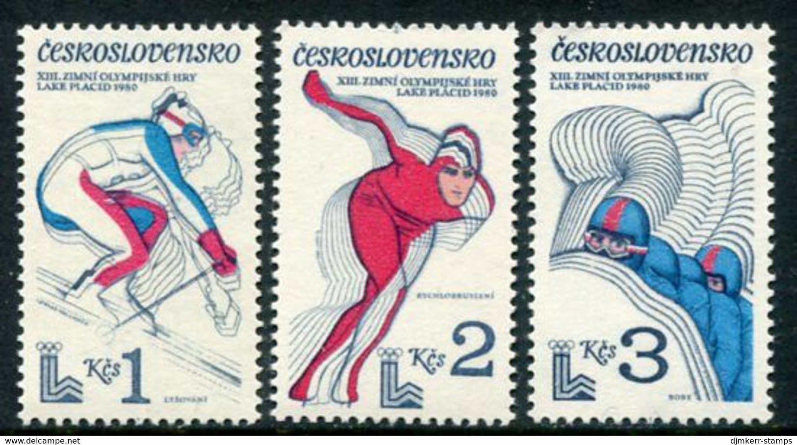 CZECHOSLOVAKIA 1980 Winter Olympic Games,Lake Placed MNH / **..  Michel 2544-46 - Neufs