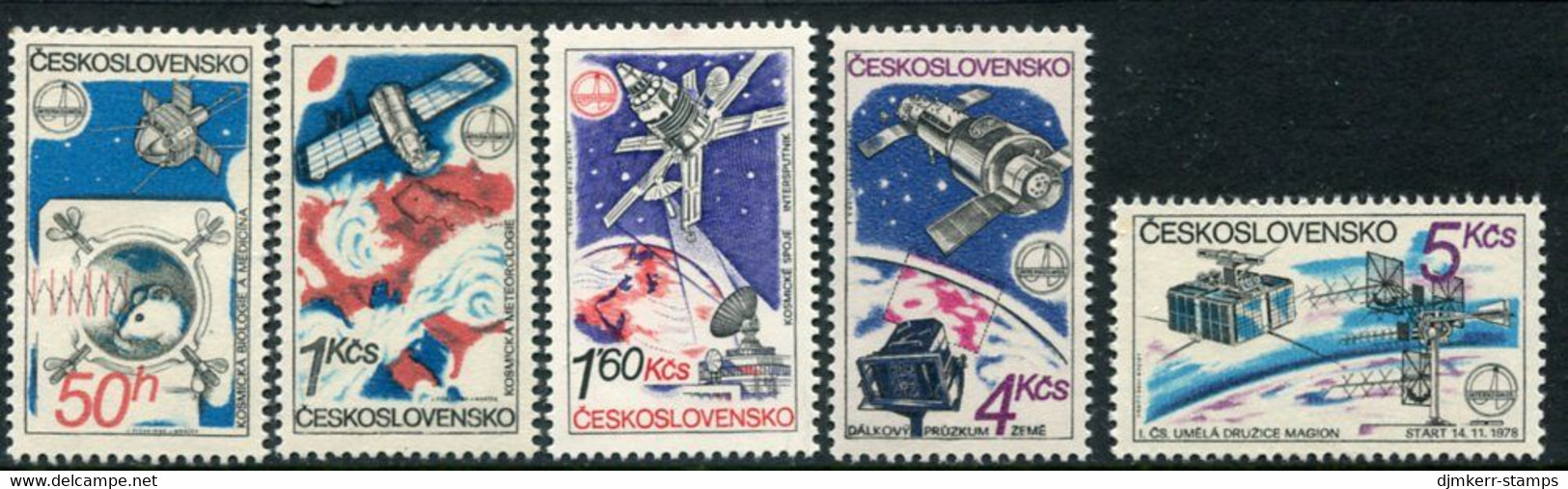 CZECHOSLOVAKIA 1980 Intercosmos Space Programme MNH / **..  Michel 2558-62 - Nuovi