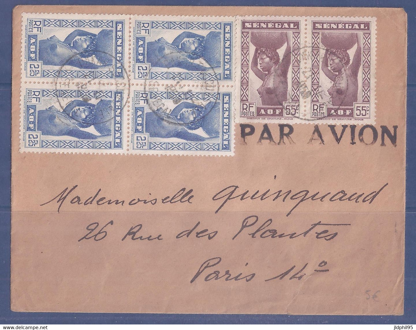 Lettre Par Avion De DAKAR à PARIS - 1949 - Brieven En Documenten