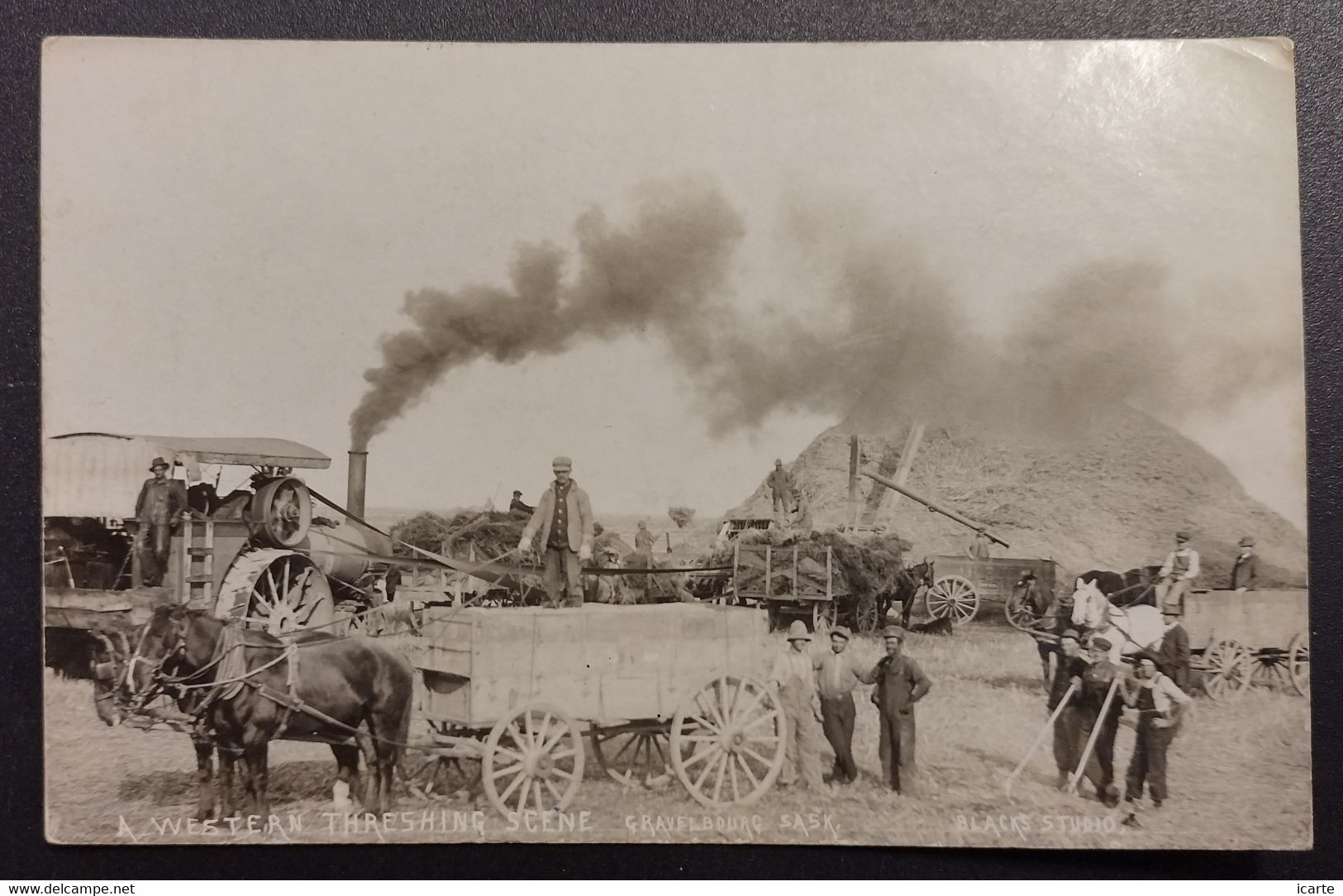 Post Card GRAVELBOURG A WESTERN THRESHING SCENE Moisson April 1917 > France - Otros & Sin Clasificación