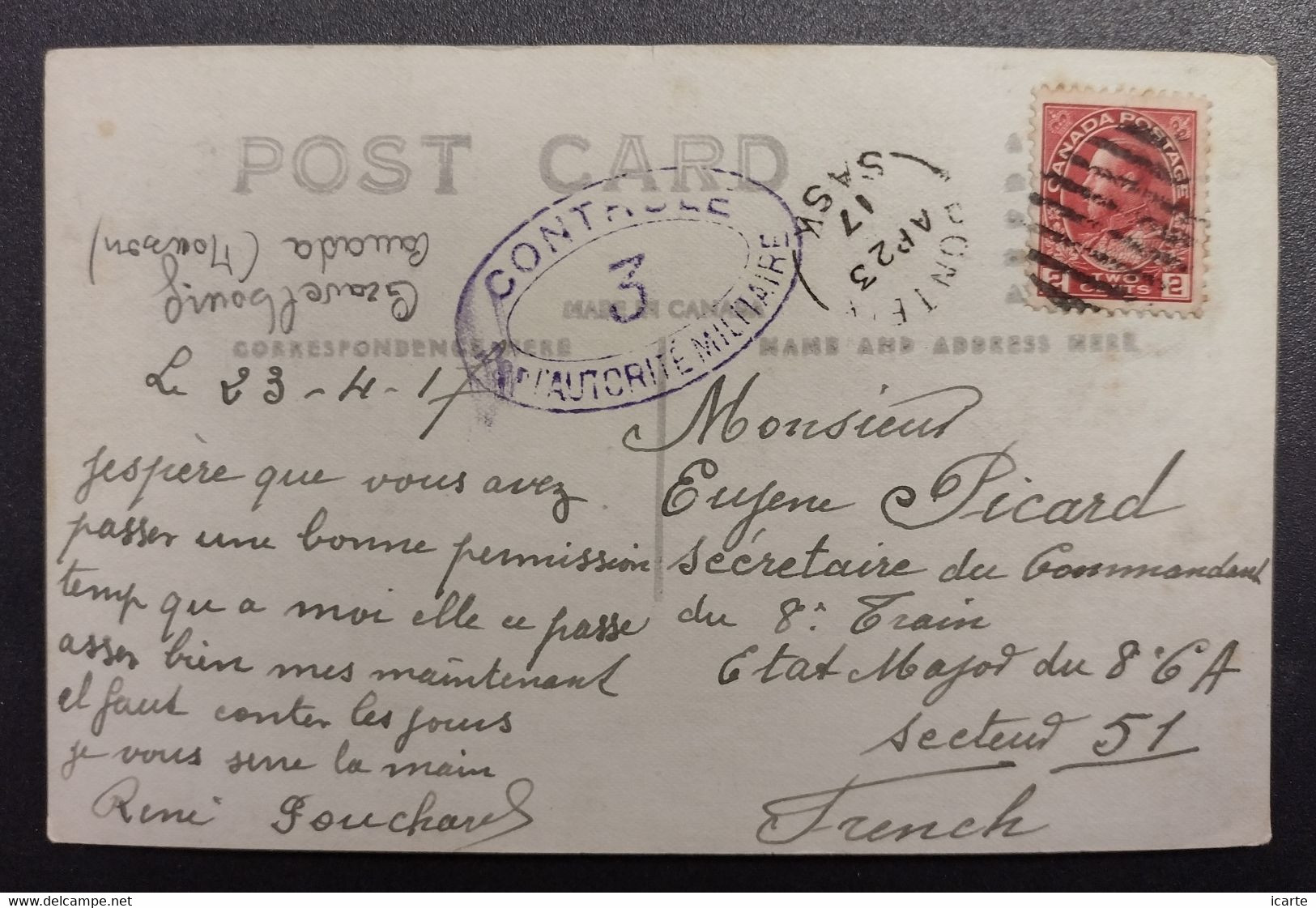 Post Card GRAVELBOURG A WESTERN THRESHING SCENE Moisson April 1917 > France - Otros & Sin Clasificación