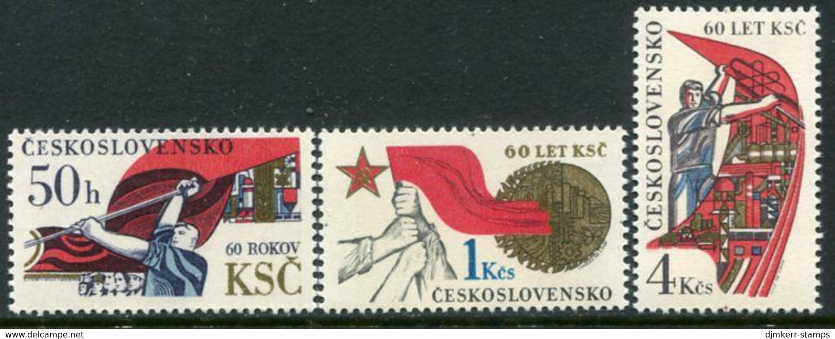 CZECHOSLOVAKIA 1981 Communist Party Anniversary MNH / **.  Michel 2614-16 - Unused Stamps