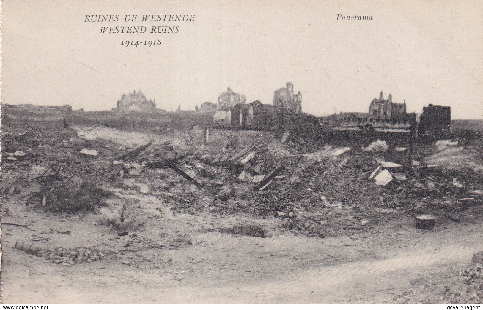 RUINES DE WESTENDE 1914 - 1918 -  PANORAMA - Westende