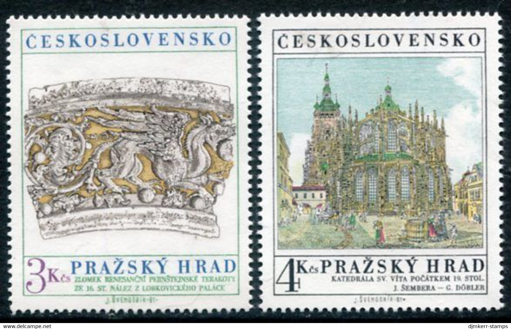 CZECHOSLOVAKIA 1981 Prague Castle MNH / **.  Michel 2639-40 - Unused Stamps