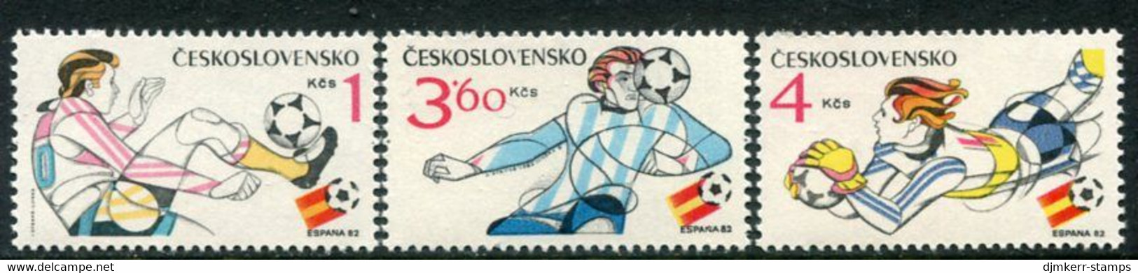 CZECHOSLOVAKIA 1982 Football World Cup MNH / **.  Michel 2648-50 - Unused Stamps