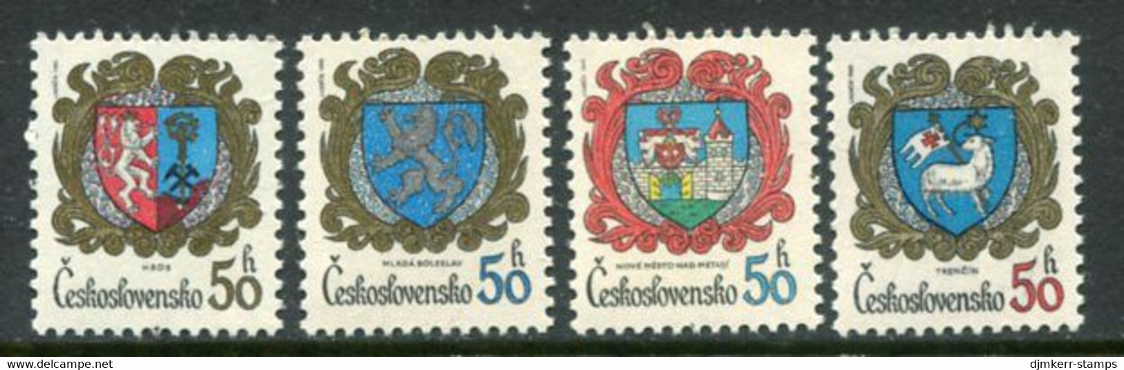 CZECHOSLOVAKIA 1982 Town Arms VIII MNH / **.  Michel 2651-54 - Ongebruikt