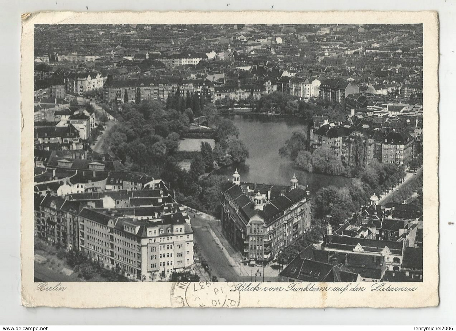 Allemagne Germany Berlin 1937 Blick Vom Funkturm Auf Den Lietsensee View Lac Lietzen Prise Tour Radio - Andere & Zonder Classificatie