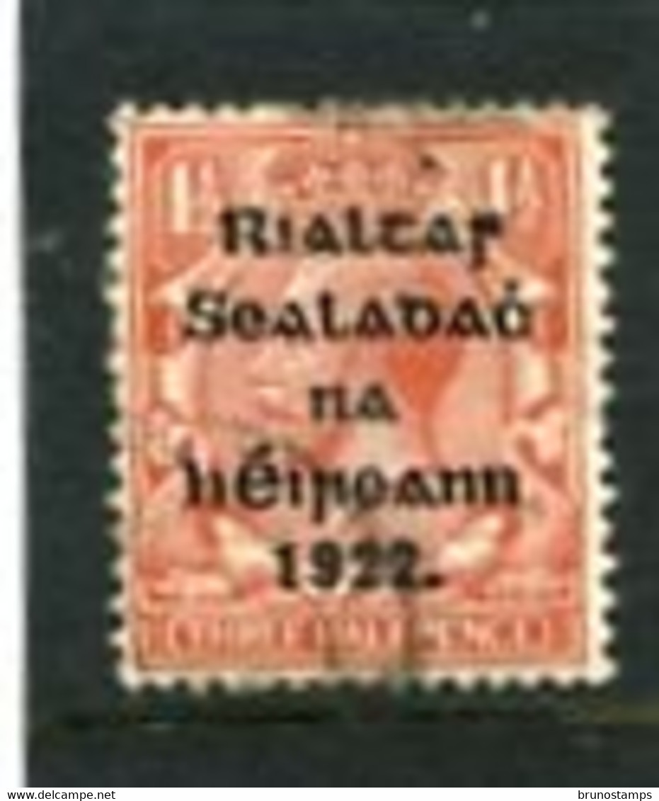 IRELAND/EIRE - 1922  1 1/2d  OVERPRINTED  THOM  SG 32  FINE USED - Usati