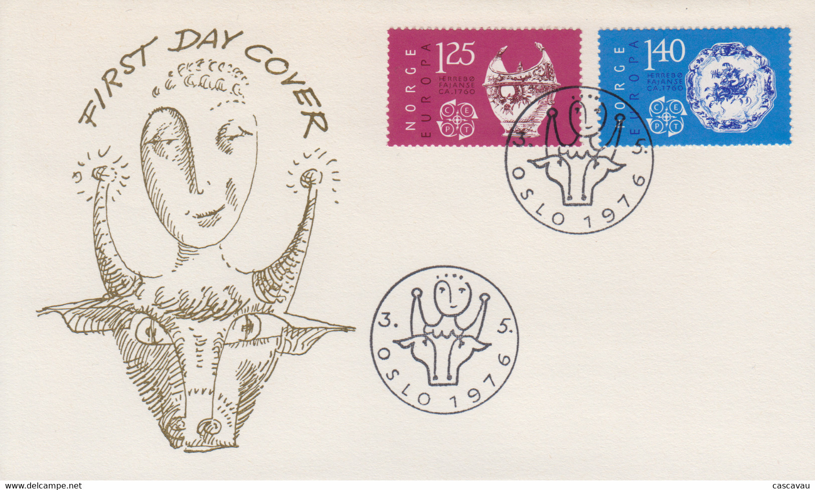 Enveloppe  FDC   1er  Jour   NORVEGE    EUROPA     1976 - FDC