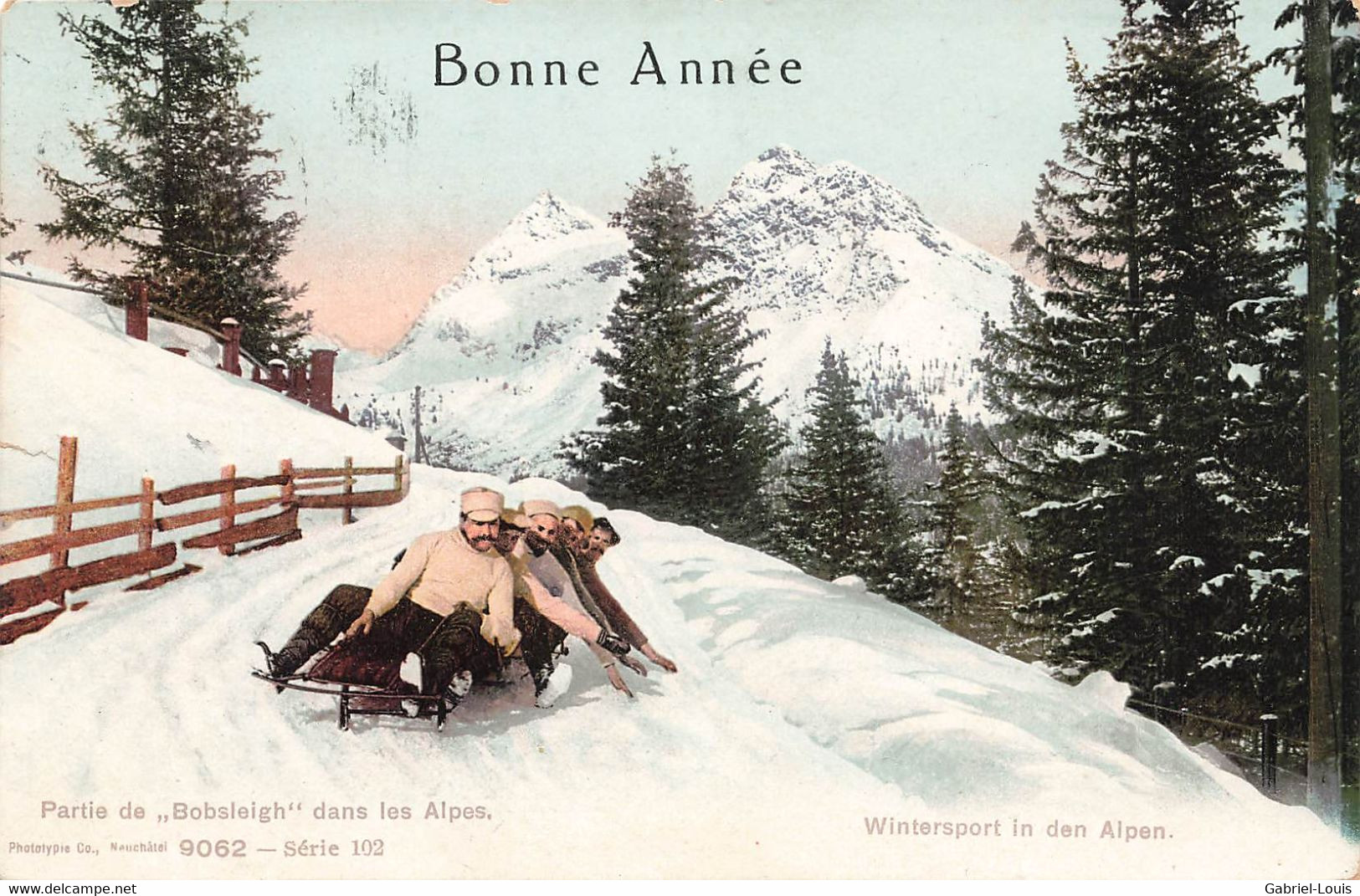 Partie De Bobsleigt Dans Les Alpes - Wintersport In Den Alpen - Bob - 1019 - Sport D'hiver - Port
