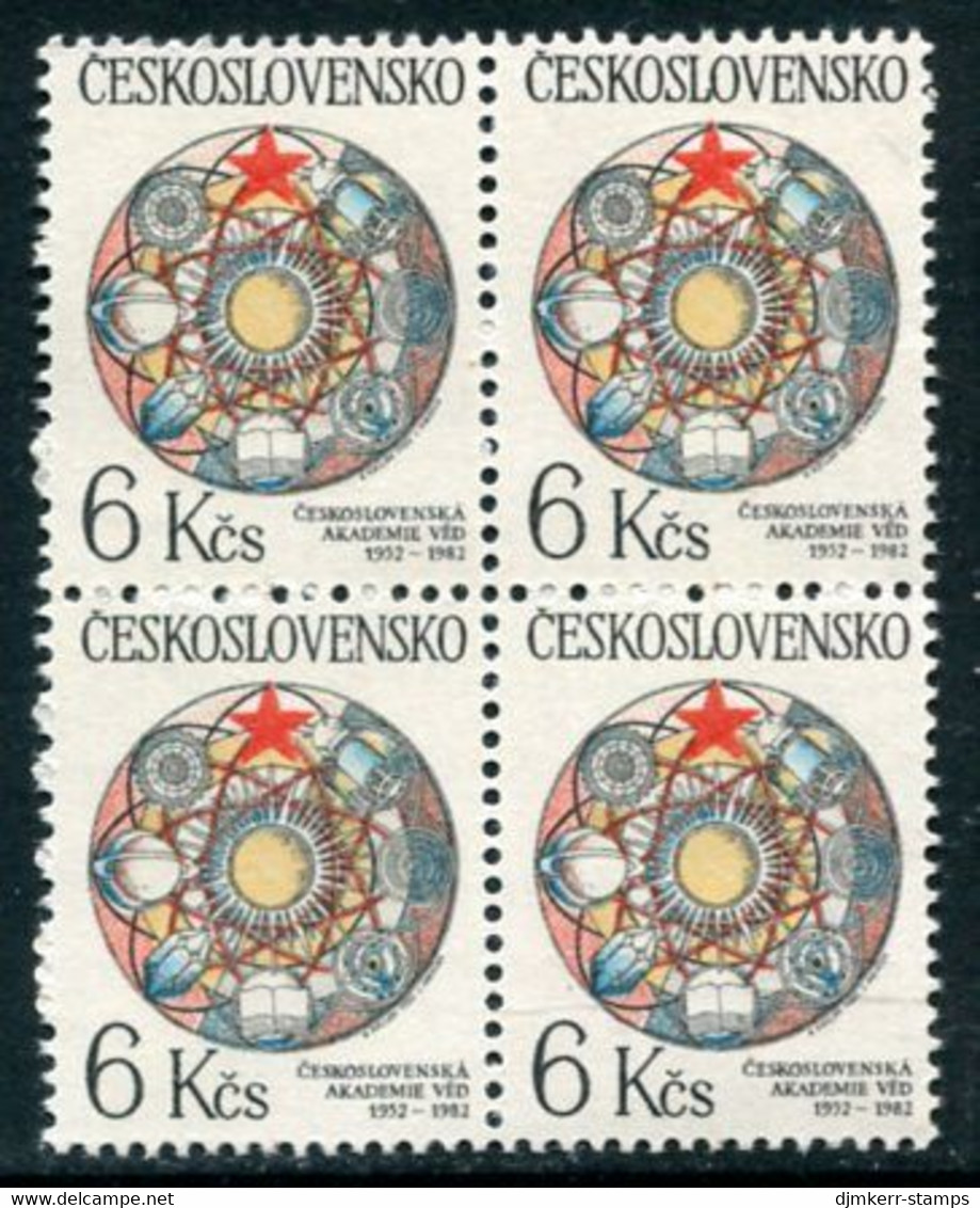 CZECHOSLOVAKIA 1982 Academy Of Sciences Block Of 4 MNH / **.  Michel 2684 - Unused Stamps