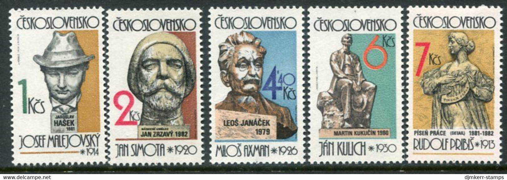 CZECHOSLOVAKIA 1982 Sculptures Of Personalities MNH / **.  Michel 2687-91 - Nuevos