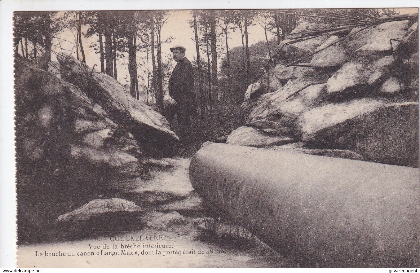 COUCKELARE    1914 - 1918 -   VUE DE LA BRECHE INTERIEURE  LA BOUCHE DU CANON LANGE MAX - Koekelare