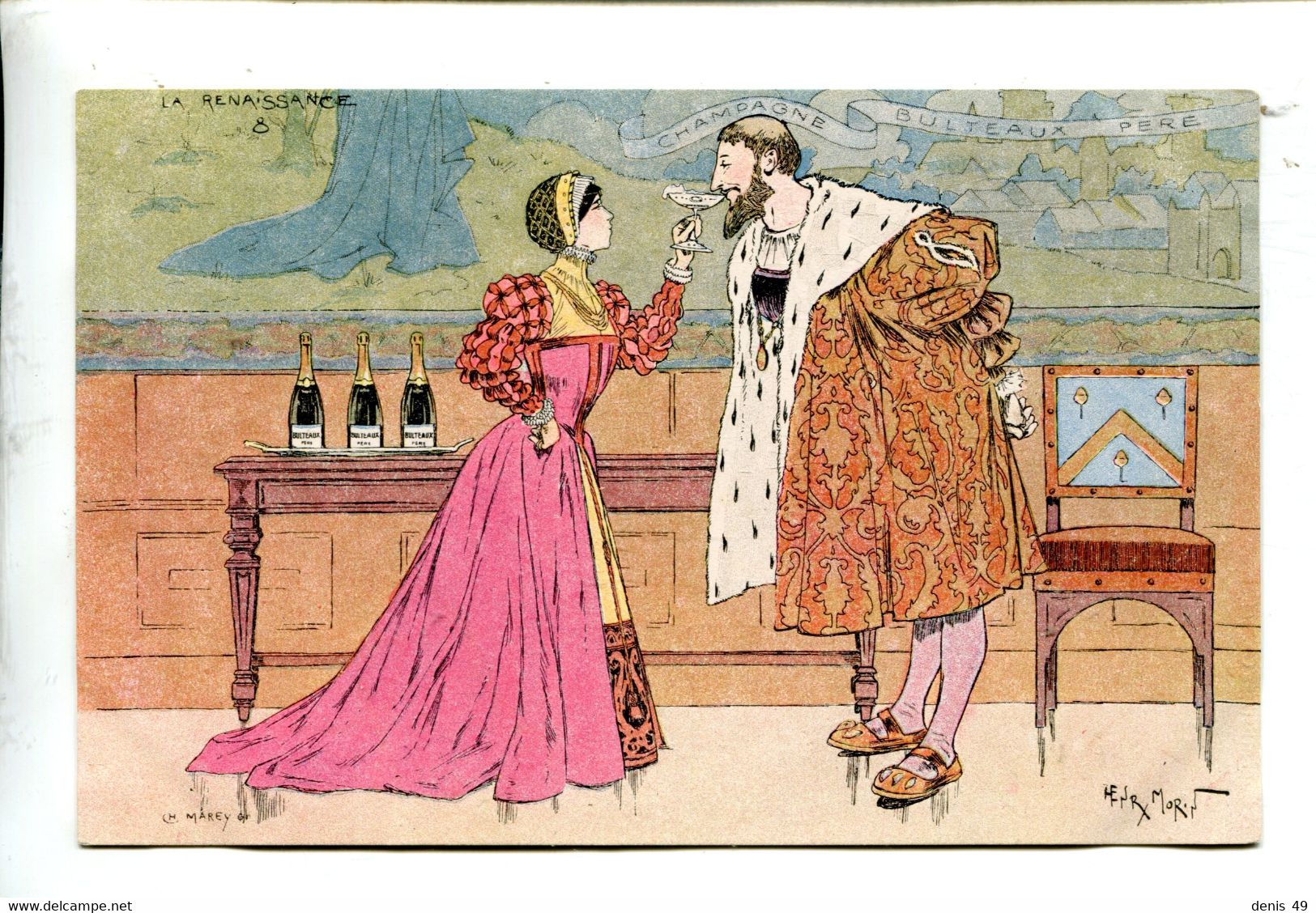Illustrateur Henri Morin  Champagne La Renaissance - Morin, Henri