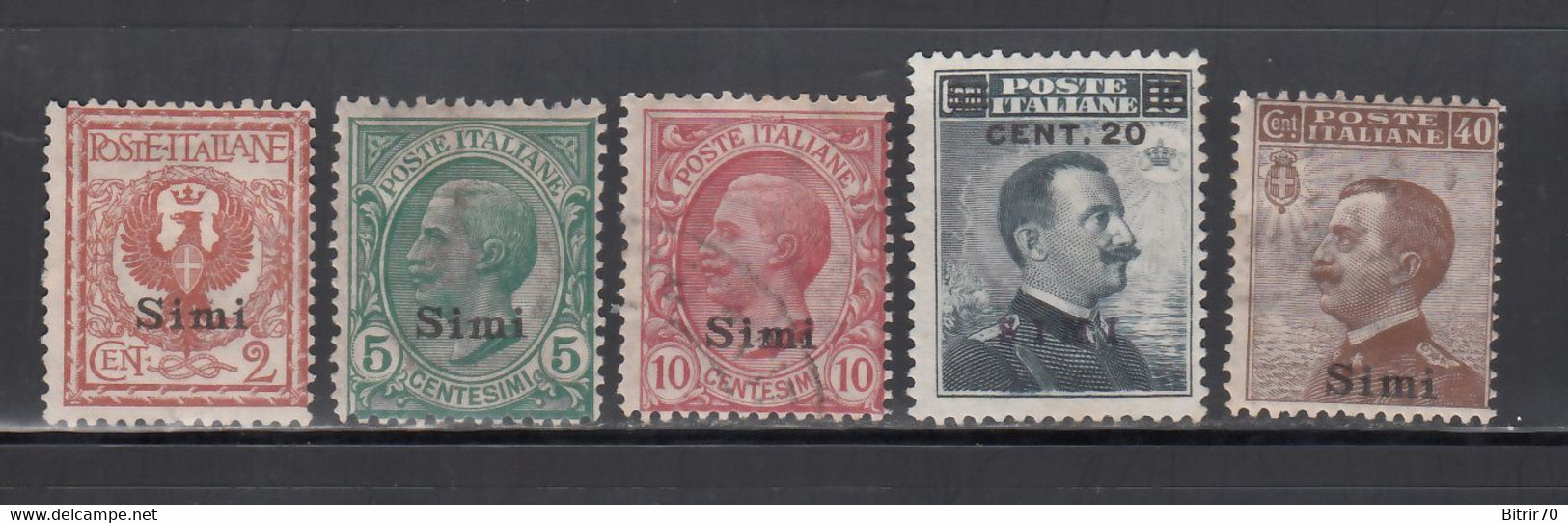 Simi. 1912-16 Yvert. 1, 2, 3, 5, 7, - Egée (Simi)