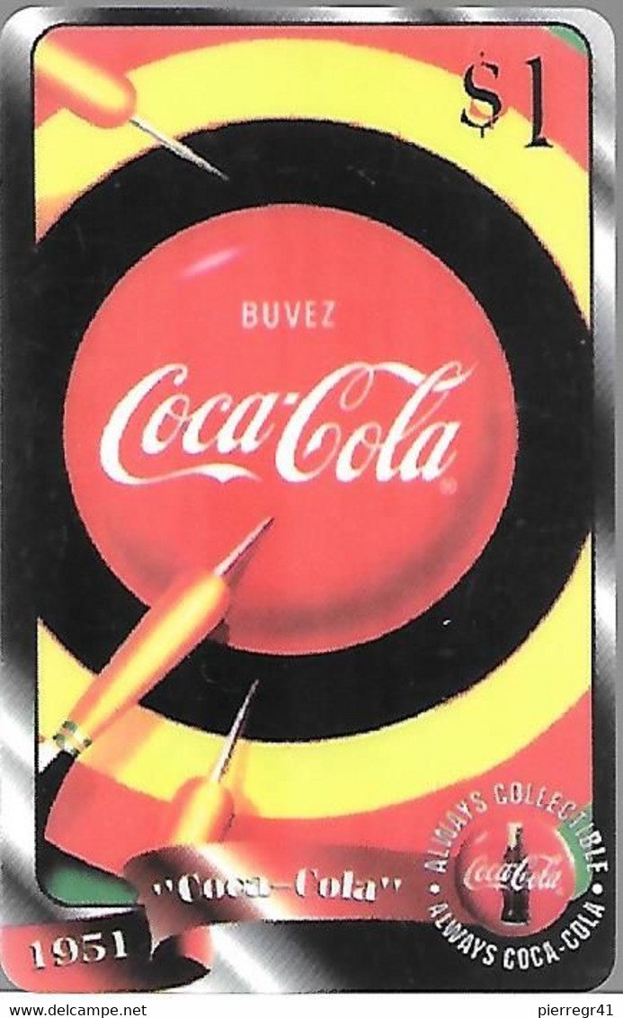 CARTE-PREPAYEE-USA-SPRINT-1$-N°45-4/96--COCA COLA-Theme Cible 1951-Non Gratté-Neuve-Plastic Epais-TBE-RARE - Alimentación