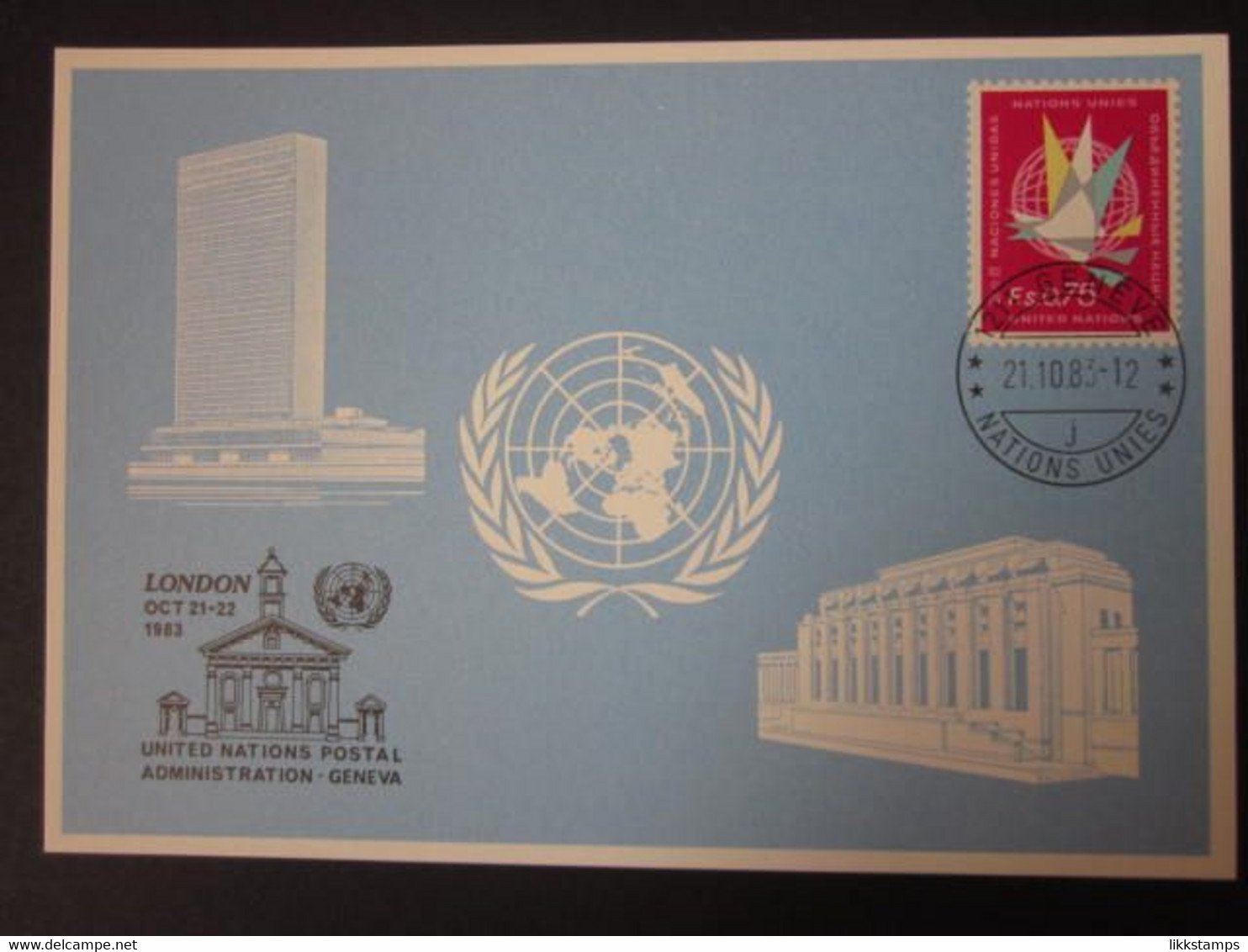 A RARE LONDON 1983 EXHIBITION SOUVENIR CARD WITH FIRST DAY OF EVENT CANCELLATION. ( 02285 ) - Briefe U. Dokumente