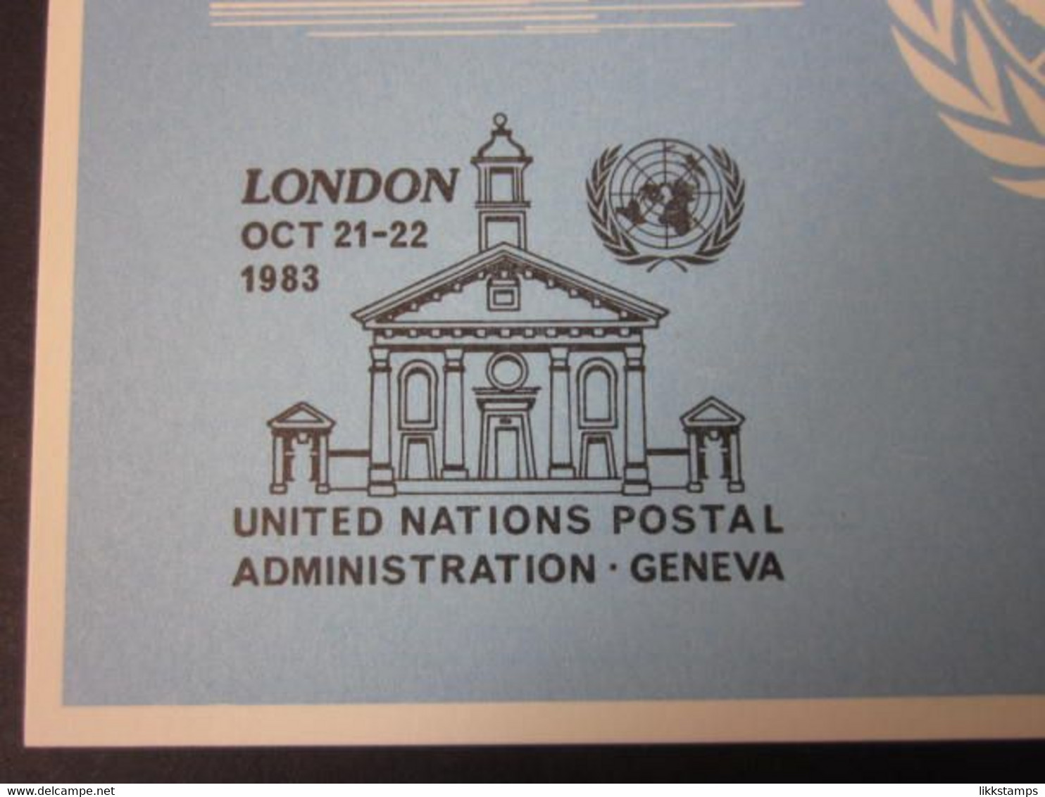 A RARE LONDON 1983 EXHIBITION SOUVENIR CARD WITH FIRST DAY OF EVENT CANCELLATION. ( 02285 ) - Covers & Documents