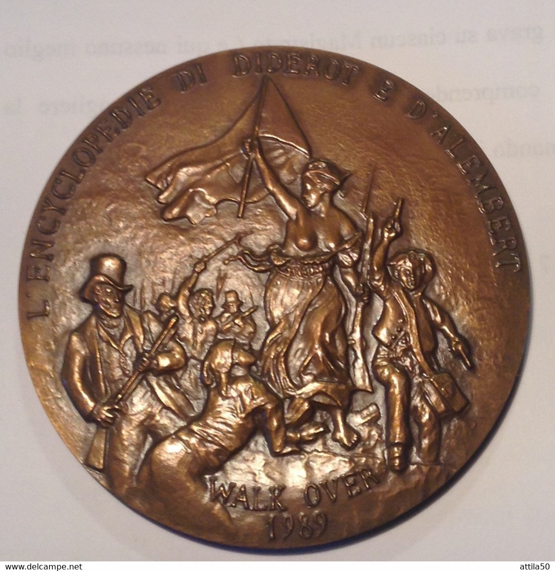 Bicentenario Della Rivoluzione Francese- Grande Medaglia In Similoro Della Zecca Di Stato Con Garanzia. - Monedas/ De Necesidad