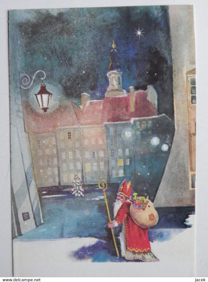 Christmas / Noël /  Santa Claus / Carnet   Warsaw Old Markt  / 1988 Year Polish Postcard - Santa Claus