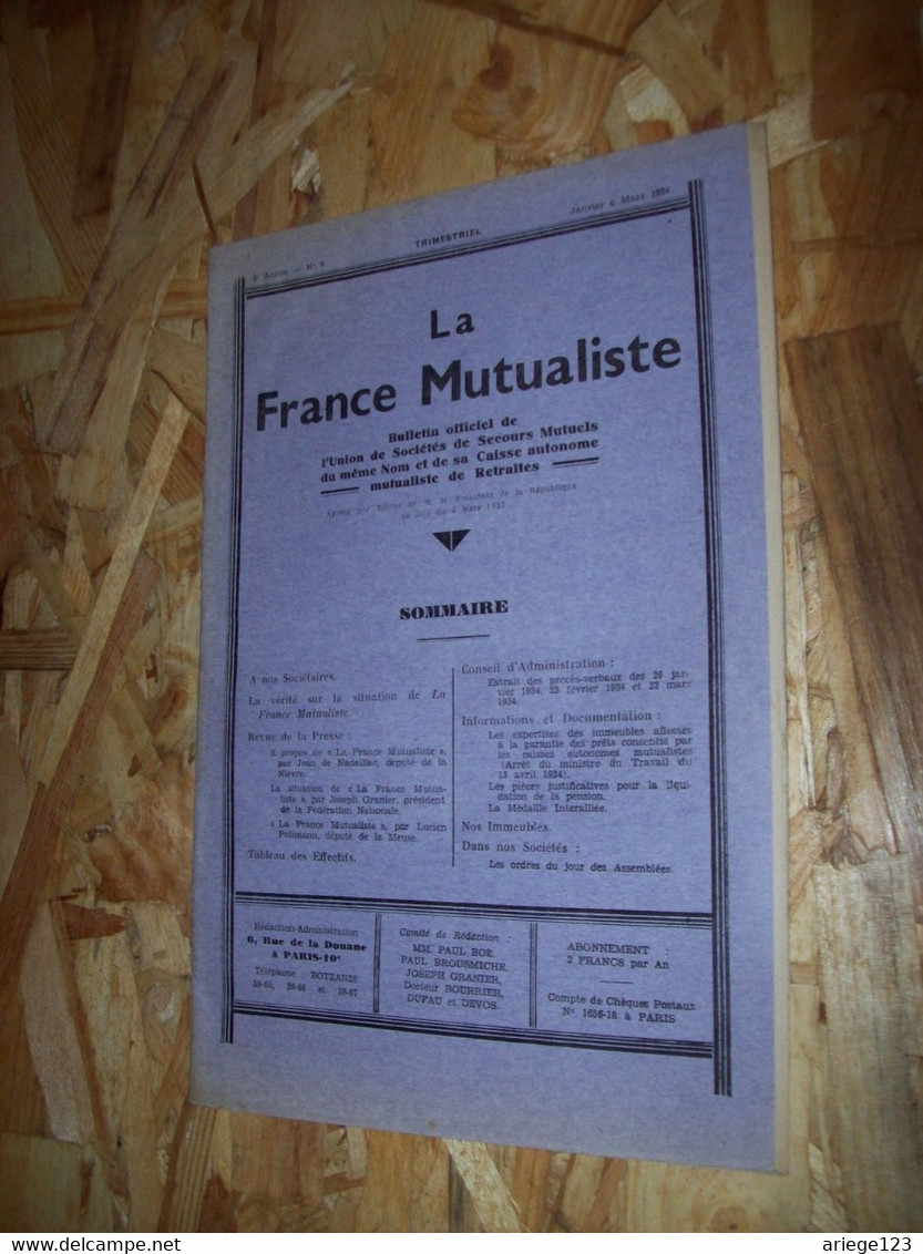 La France Mutualiste Bulletin Officiel De L Union De Sociétés De Secours Mutuels Du Même Nom Caisse Autonome Retraites - Right