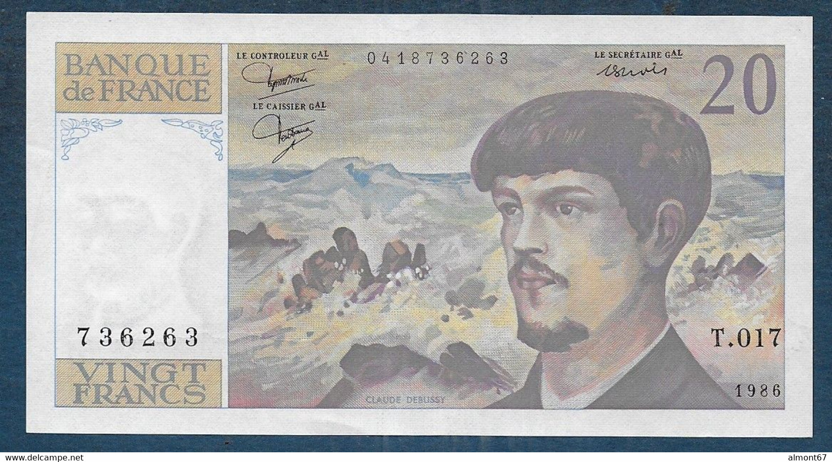 20 Francs  Debussy   De 1986 - 20 F 1980-1997 ''Debussy''