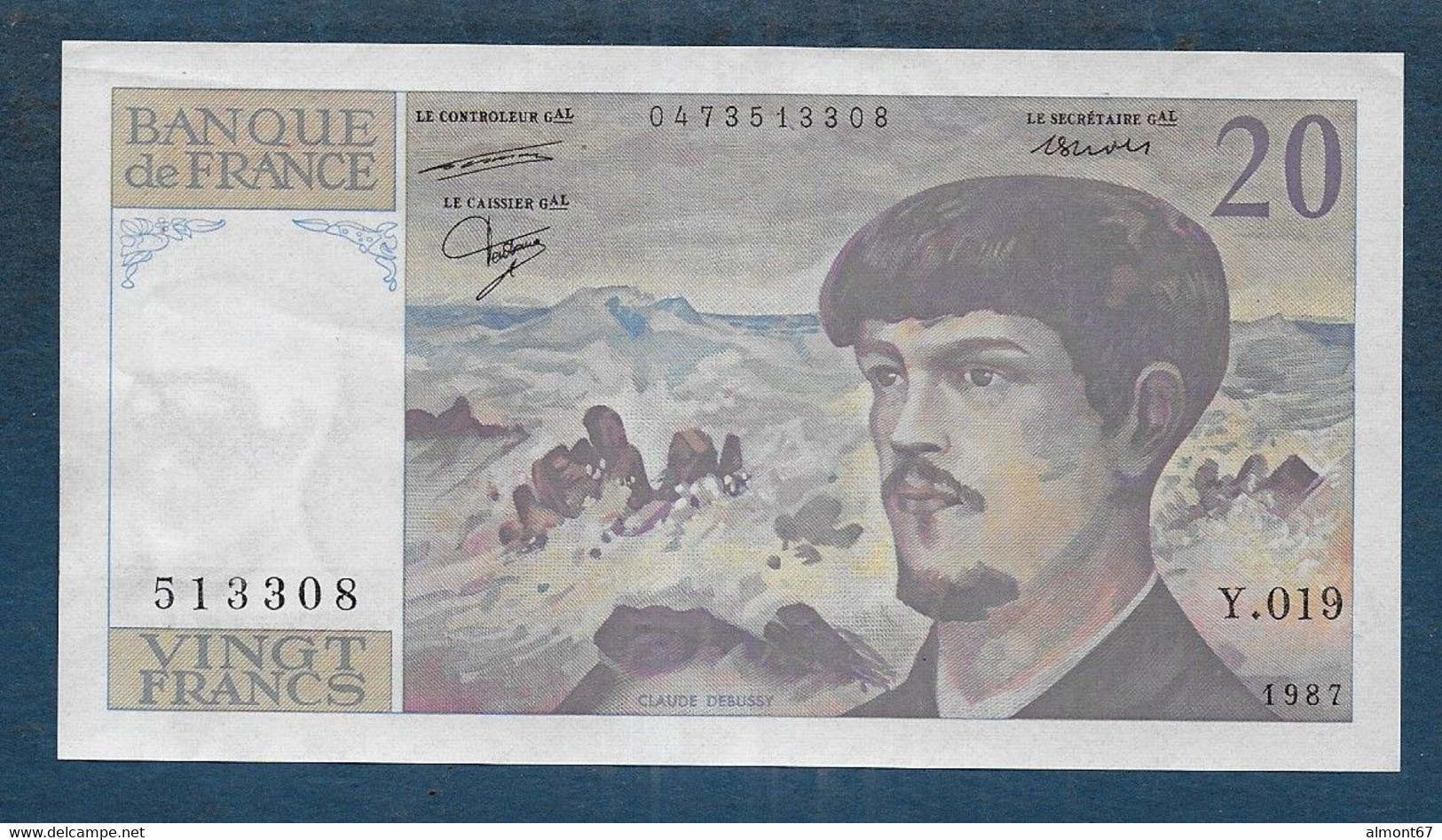 20 Francs  Debussy   De 1987 - 20 F 1980-1997 ''Debussy''