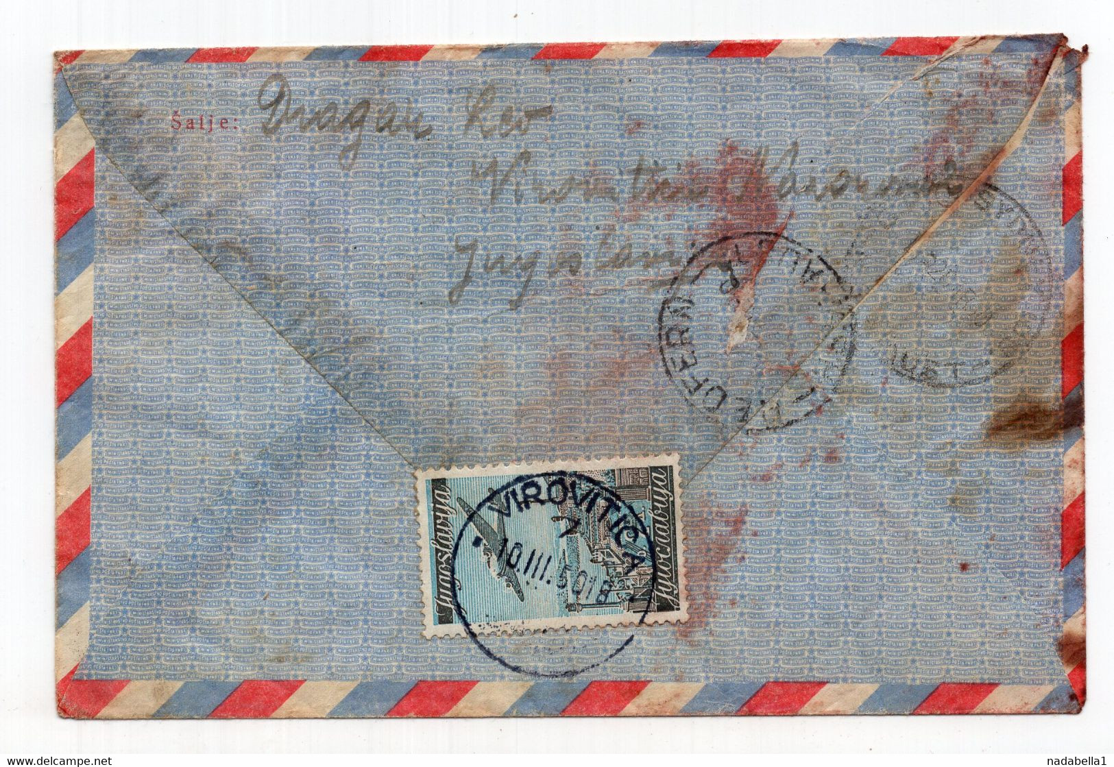 1950. YUGOSLAVIA,CROATIA,VIROVITICA,REGISTERED AIRMAIL COVER TO SYDNEY,AUSTRALIA - Luchtpost