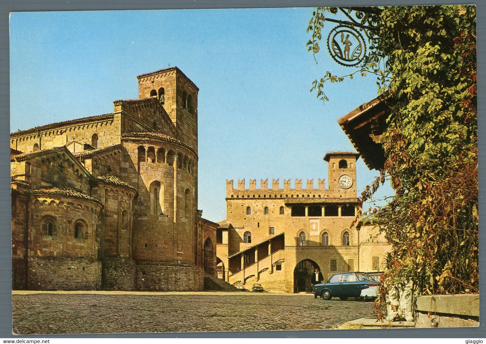 °°° Cartolina - Castell'arquato Colleggiata E  Palazzo Comune Viaggiata ( I ) °°° - Piacenza
