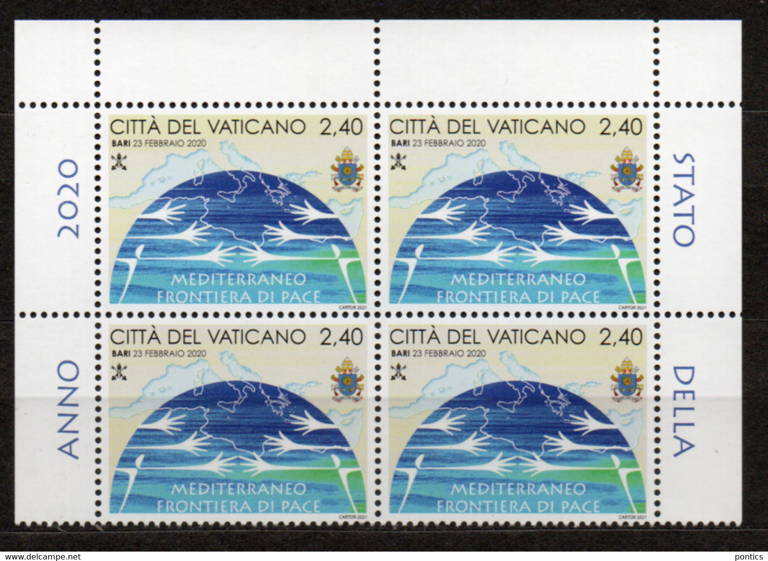 2021 - VATICANO  S64A - SERIE DI 4 FRANCOBOLLI ** - Unused Stamps