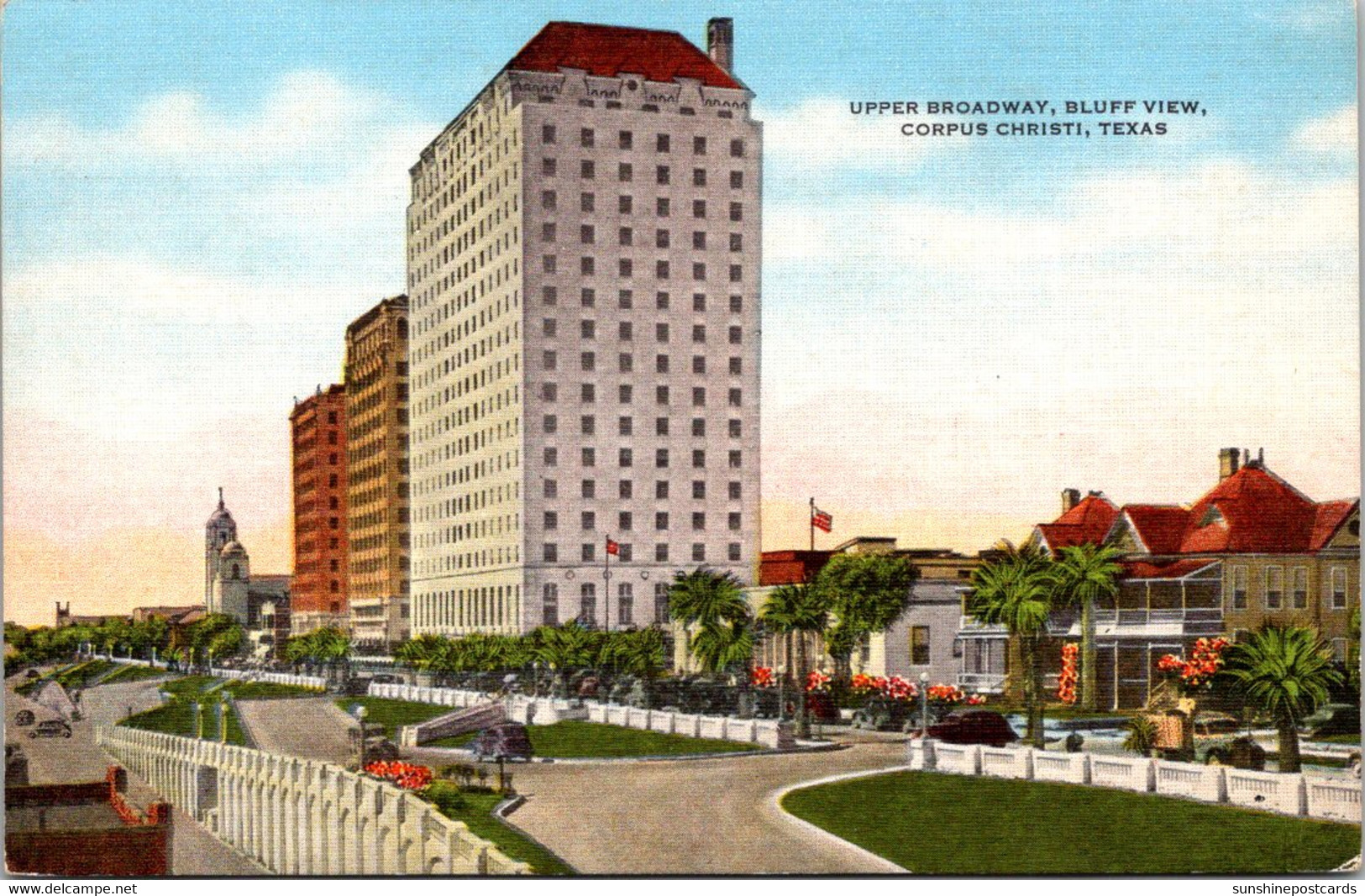 Texas Corpus Christi Bluff View Upper Broadway 1949 - Corpus Christi