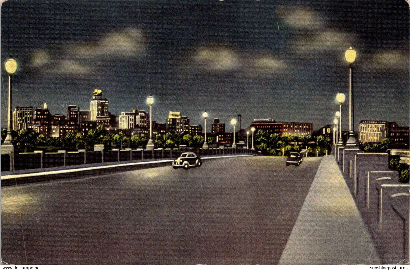 Texas Dallas Night View From Viaduct - Dallas