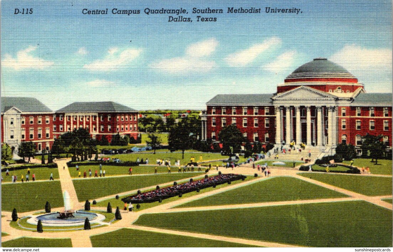 Texas Dallas Central Campus Quadrangle Southern Methodist University Curteich - Dallas