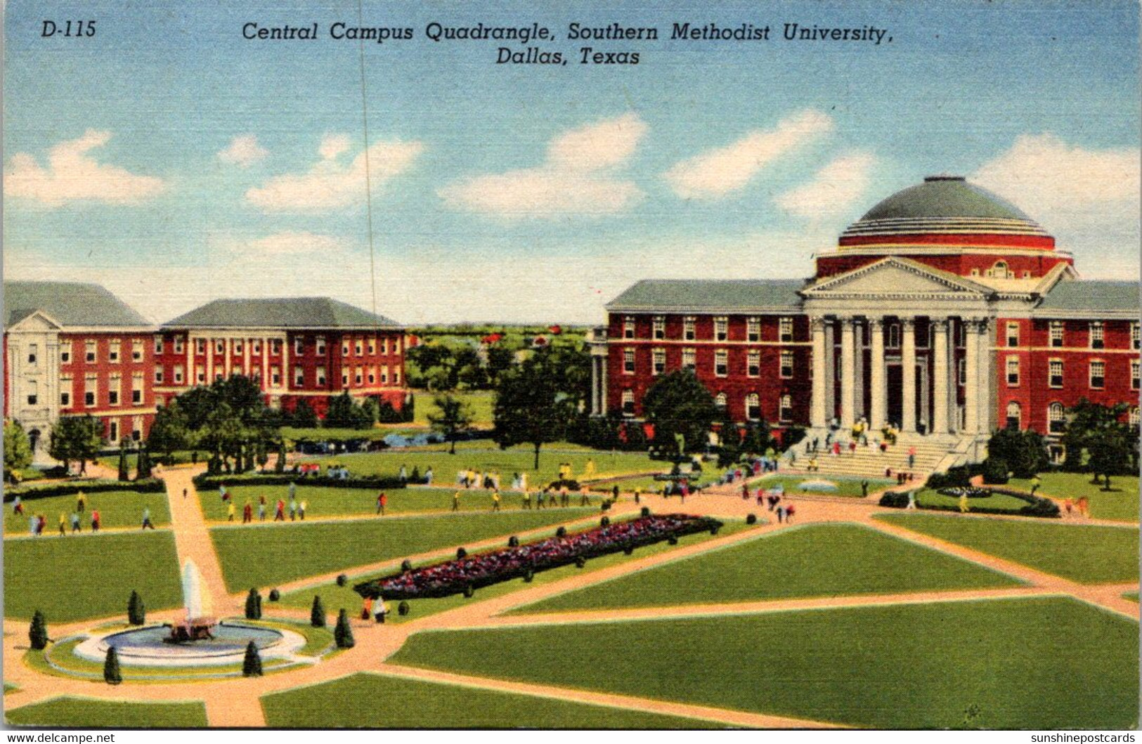 Texas Dallas Central Campus Quadrangle Southern Methodist University Curteich - Dallas