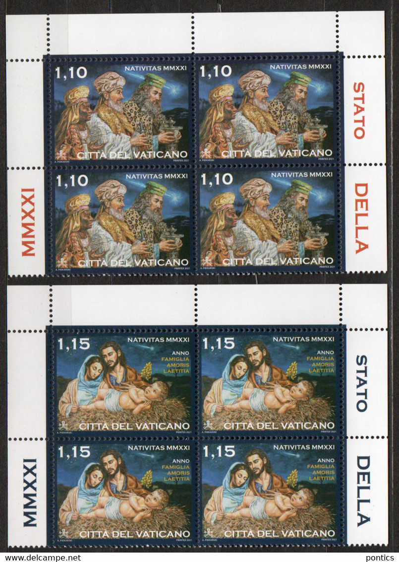 2021 - VATICANO  S65A - SERIE DI 8 FRANCOBOLLI ** - Unused Stamps