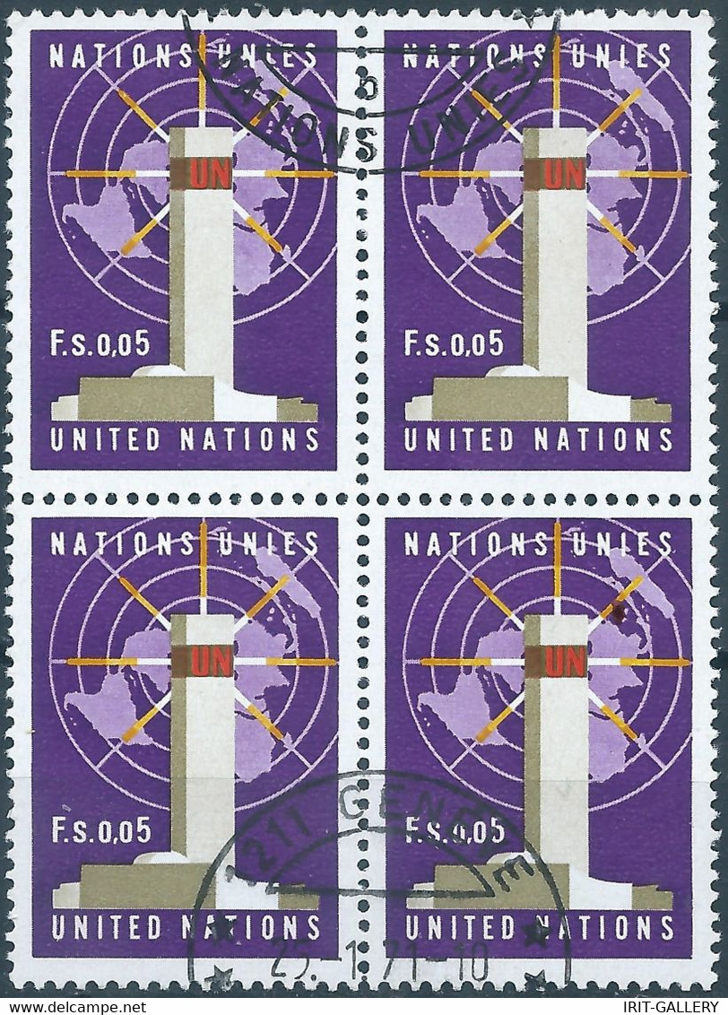 United States,U.S.A,1969 United Nations GENEVA,in Block,obliterated - Used Stamps